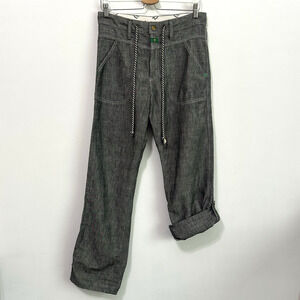 EDWIN Tokyo Japan Pants Mens Small Gray Straight Roll Tab Leg Rope 31 x 32